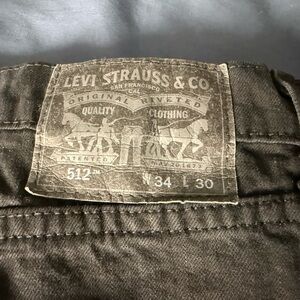 Levis black tag 512 34 x 30. Factory distressed tapered